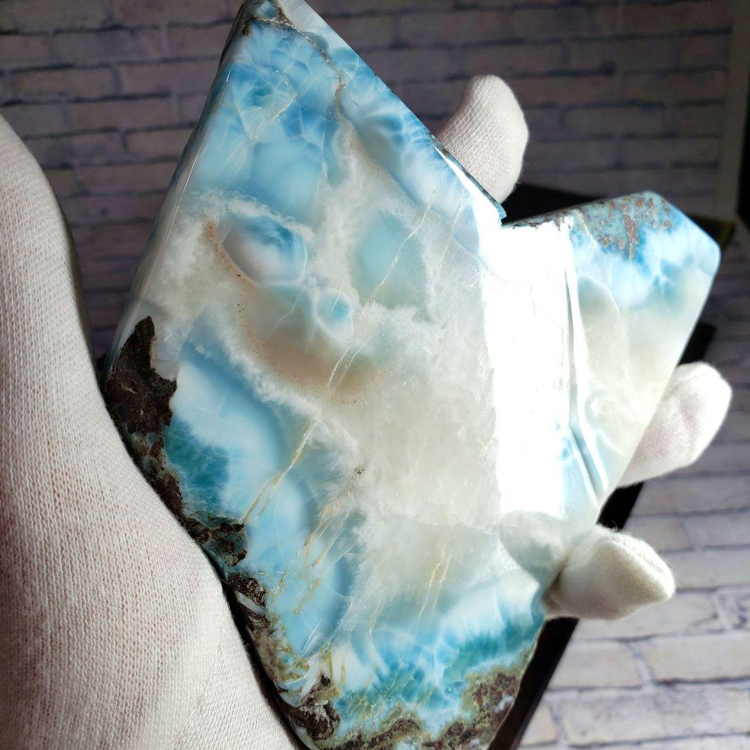 【高品質】ピンク入り！ラリマースライス 原石 プレート