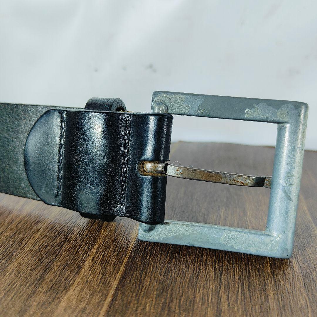 【英国製ヴィンテージ】Paul Smith　高級ドレスベルト　艶黒厚本革　正規品