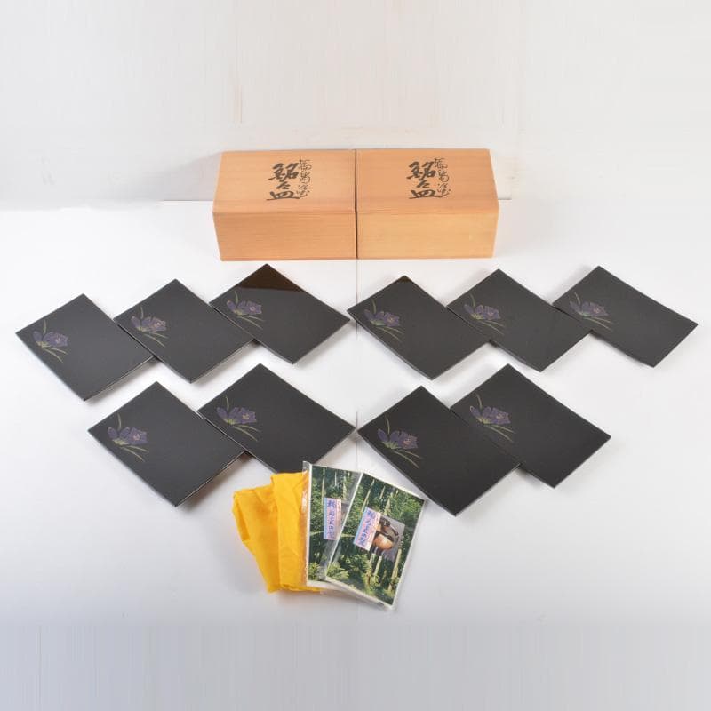 輪島塗　五島屋謹製　煮物碗・吸物碗・皿・茶托・盆　共箱　全41点　F　6292A