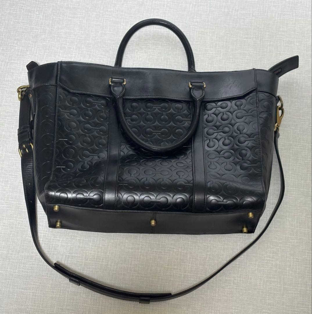 断捨離最終値下げ【coach】黒 レザー トートバッグ【グローブレザー】