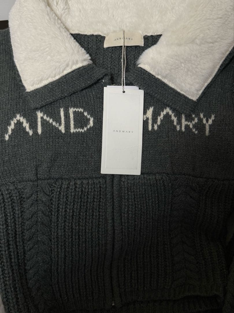 トップス andmary mary logo zip tops gray