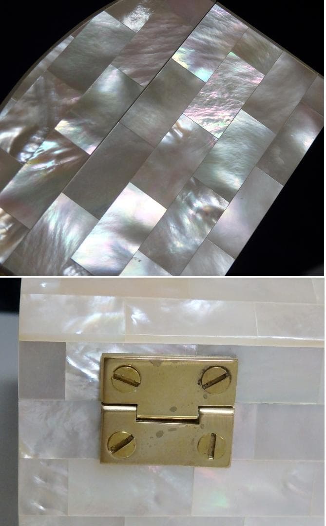 白蝶貝 虹色光沢 真珠とオニキスの宝石箱 写真立て ジュエリーボックス