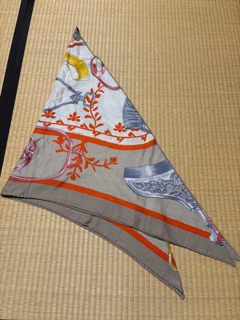HERMES トライアングルジェアン　エトリエリミックス　カシミヤシルク