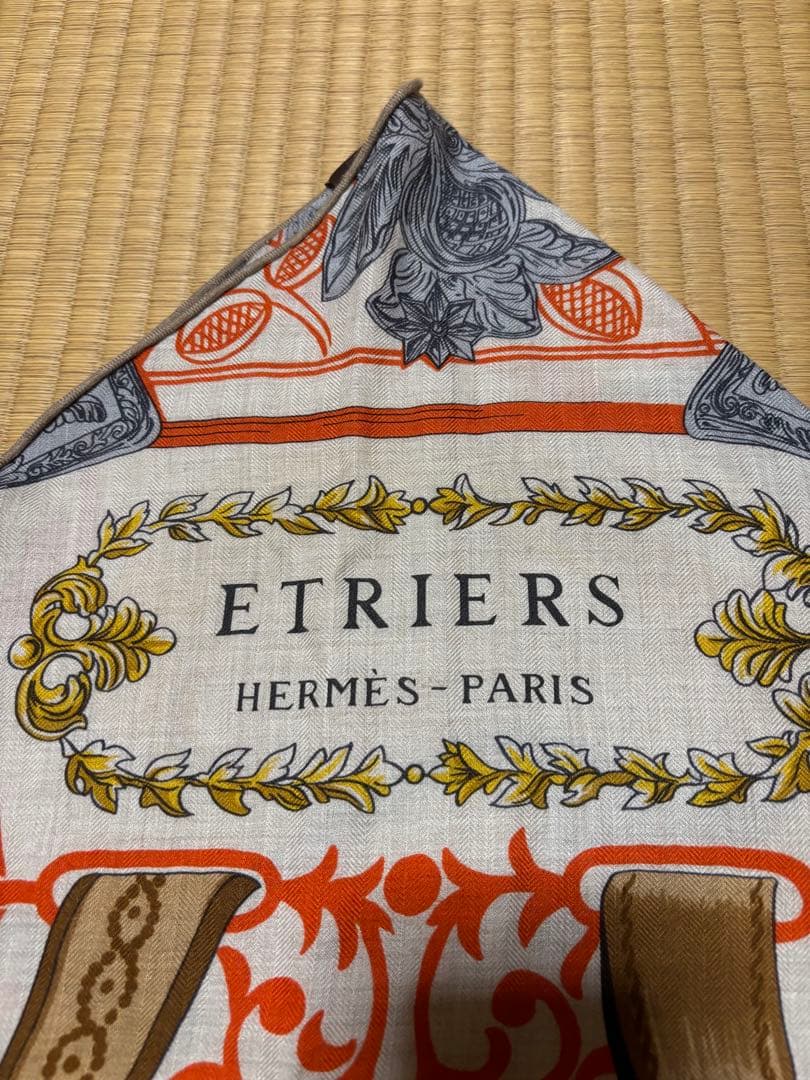 HERMES トライアングルジェアン　エトリエリミックス　カシミヤシルク