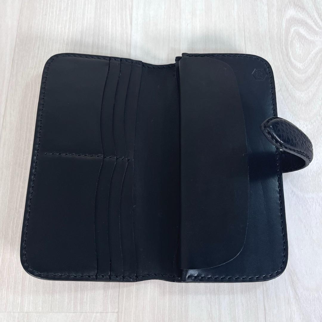 【美品】革物工房大輔　シャーク レザー 長財布　特大 ロング ウォレット　黒