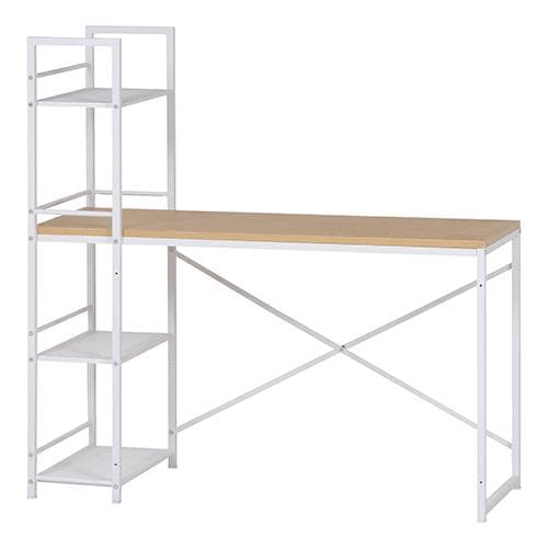 【新品・送料無料】ラック付きデスク ルール 奥行49cm メープル
