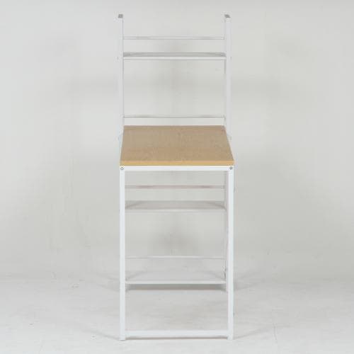 【新品・送料無料】ラック付きデスク ルール 奥行49cm メープル