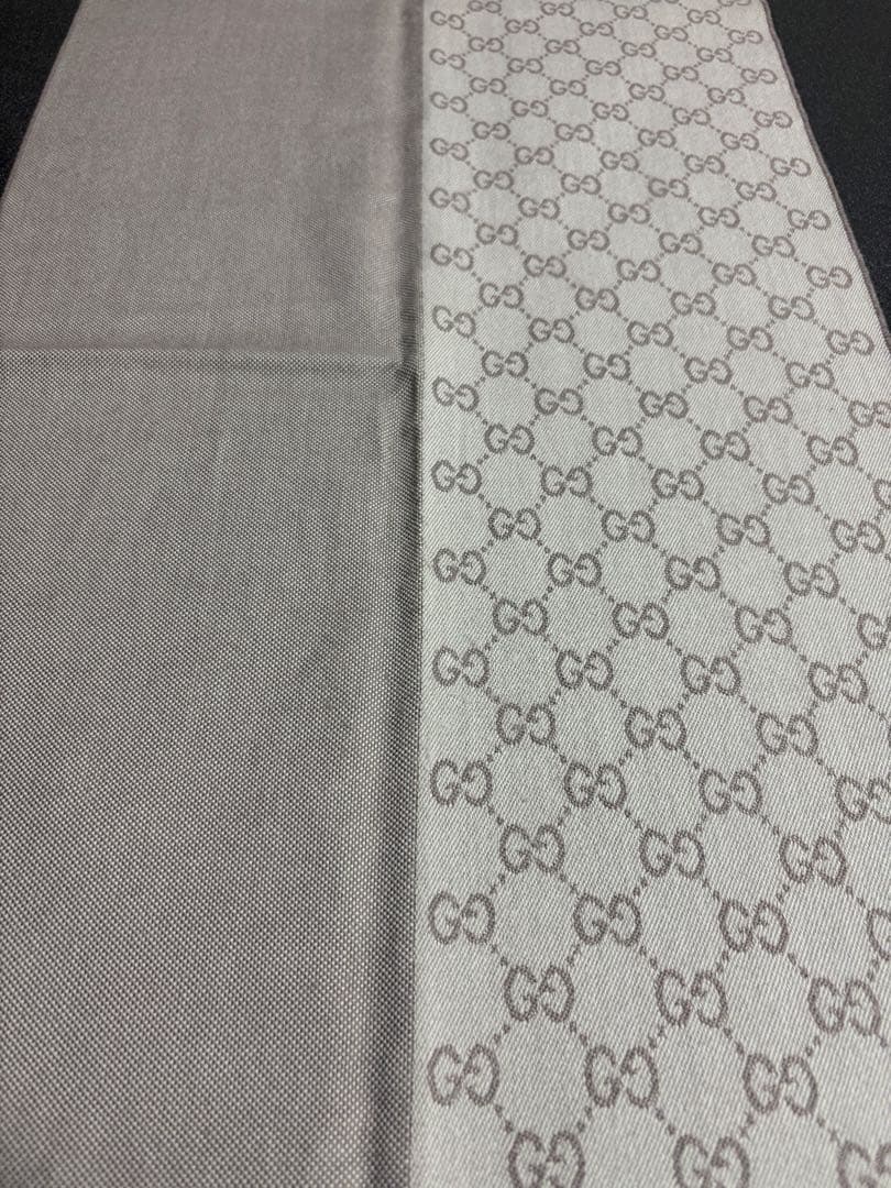 《最終値下げ》GUCCI マフラー GGパターン ホワイト×グレー 《正規品》
