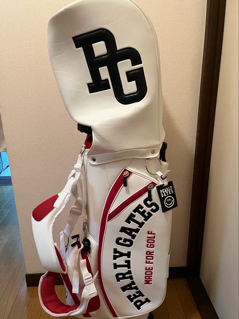 PEARLY GATES スタンドキャディバッグ Web限定ホワイト/レッド