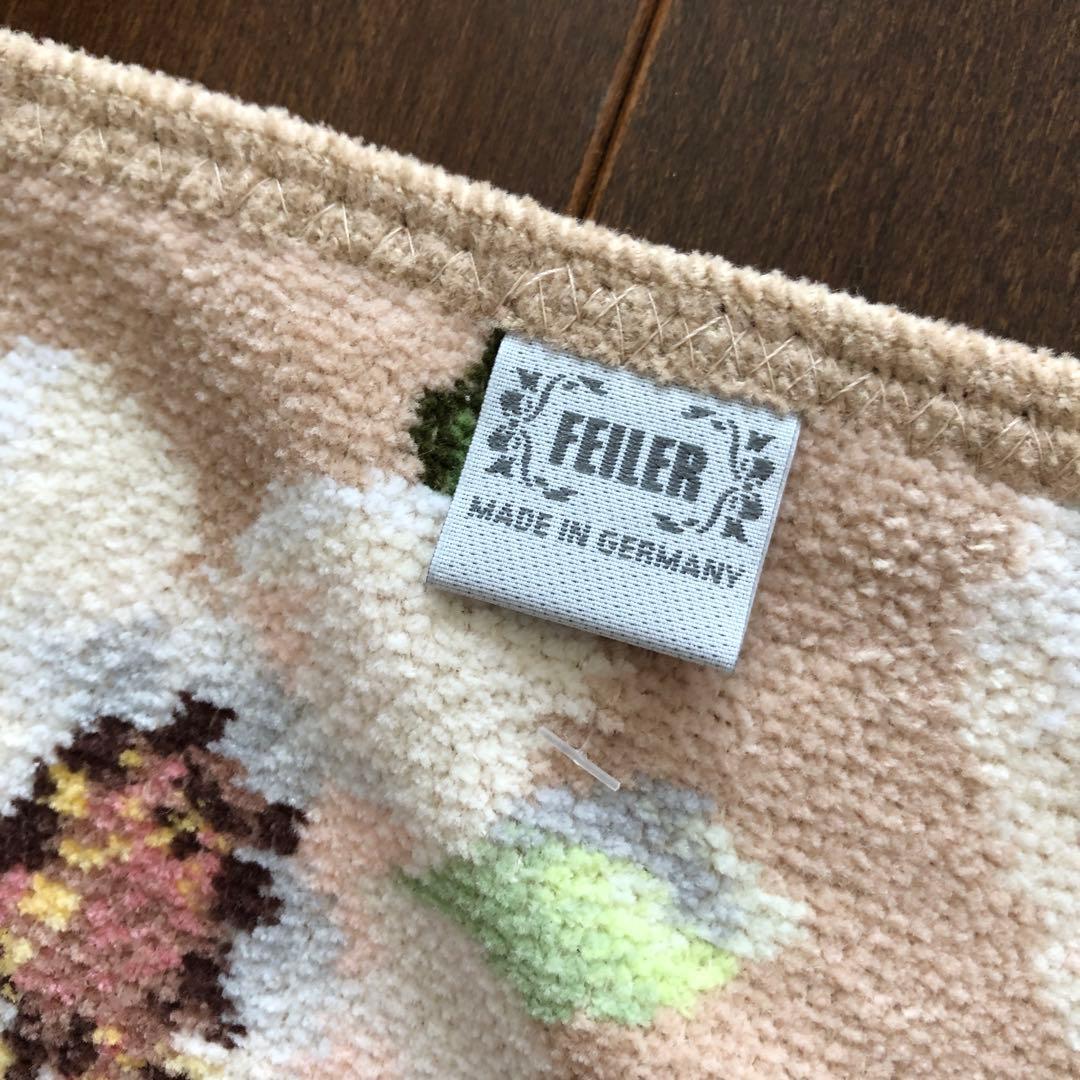 未使用　FEILER プティクロス　ひざ掛け　フェイラー　ベージュ　花柄おくるみ