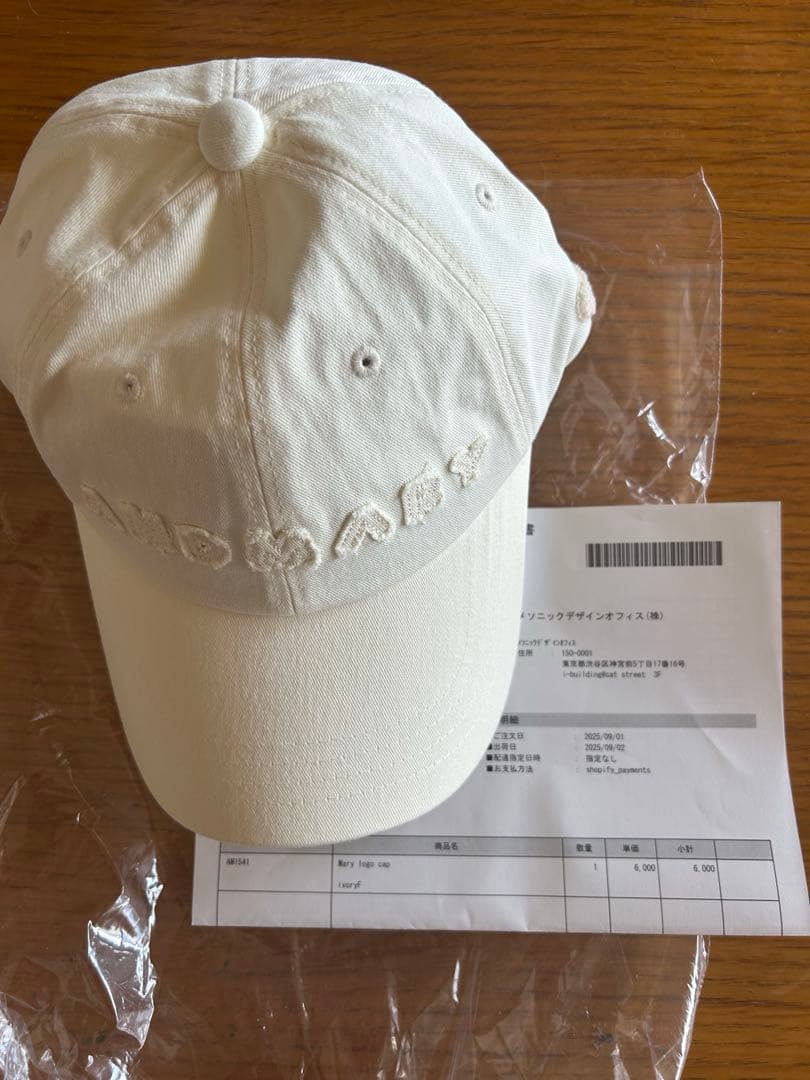☆完売品☆ andmary Mary logo cap ivory