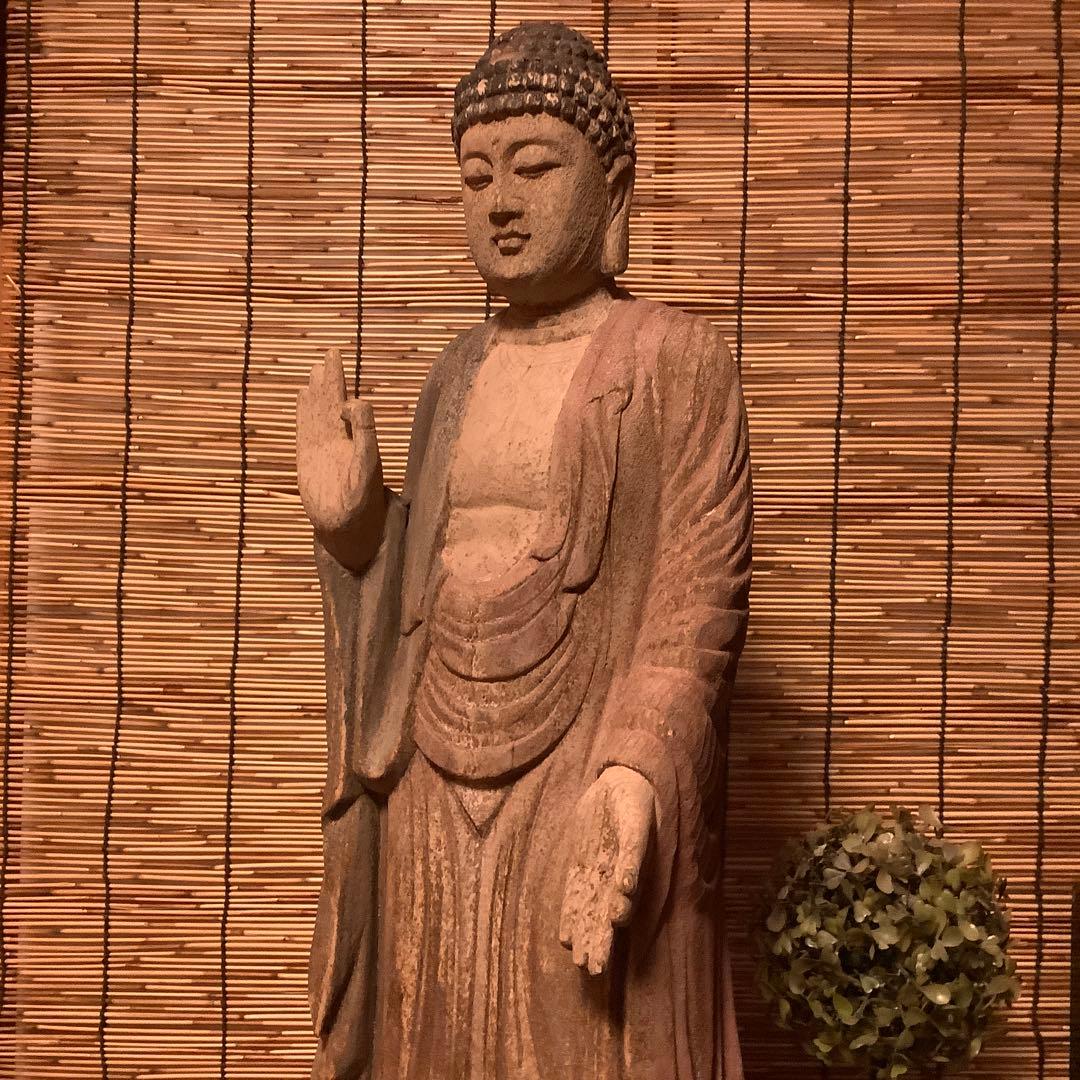 室町・本師本仏「阿弥陀如来」仏説無量寿経・仏説無量寿経・寺院放出・救済・特大木彫