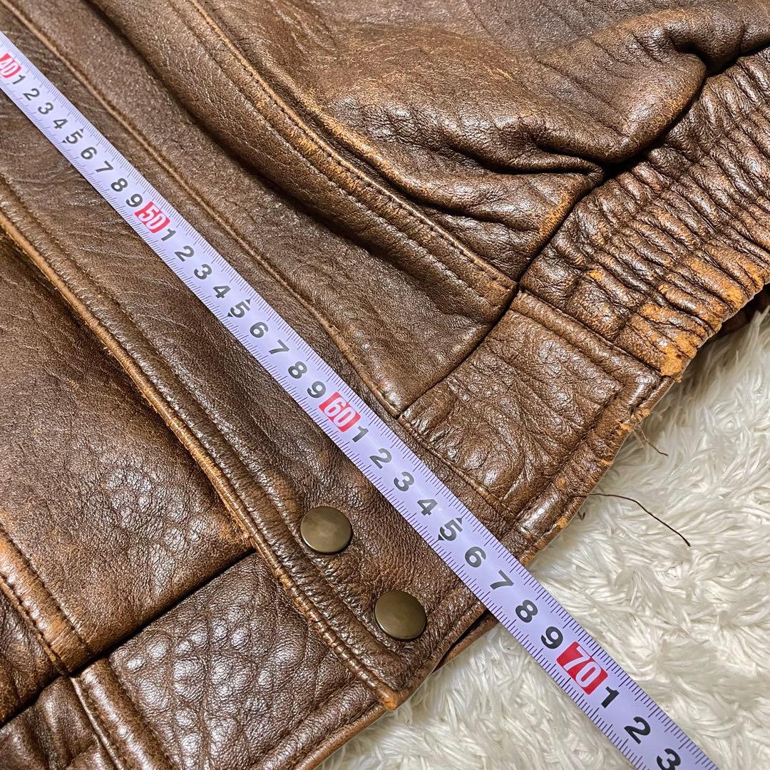 A-2 ラムレザー　フライトジャケット　ブラウン茶色　本革　G-1 ヴィンテージ