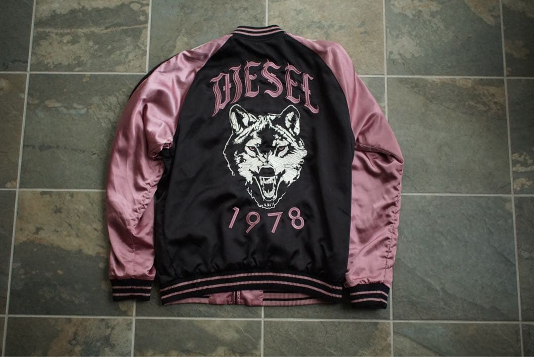 DIESEL ウルフ/ライオン 刺繍 リバーシブル スカジャン ディーゼル L