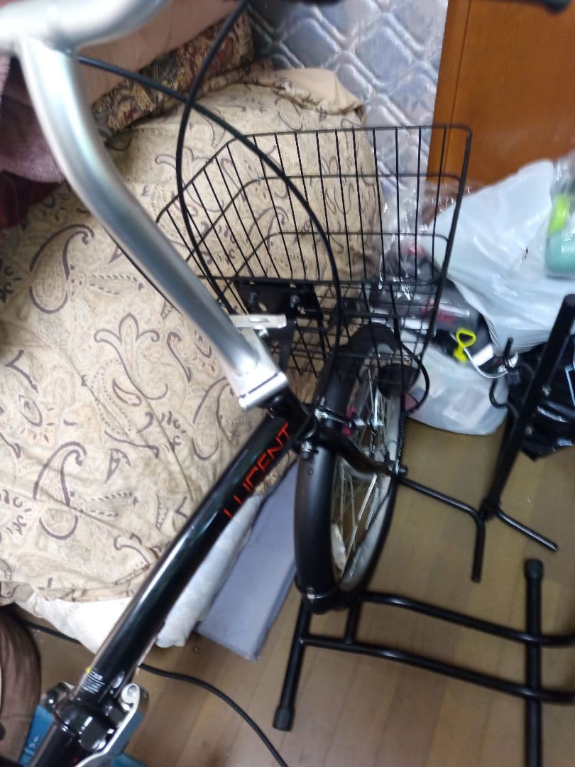 折りたたみ自転車 ブラック バスケット付き