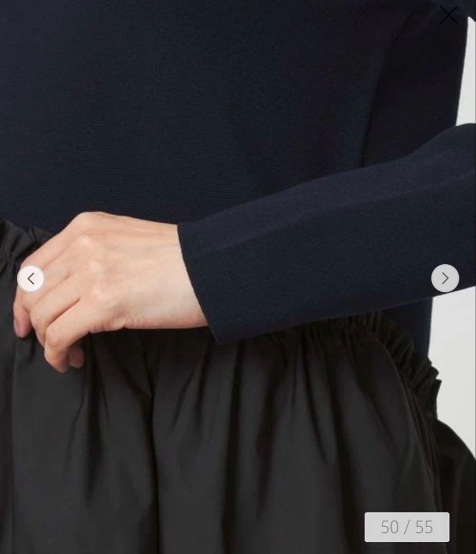 タフタ ドッキング ペプラム プルオーバー ニット ウォッシャブル