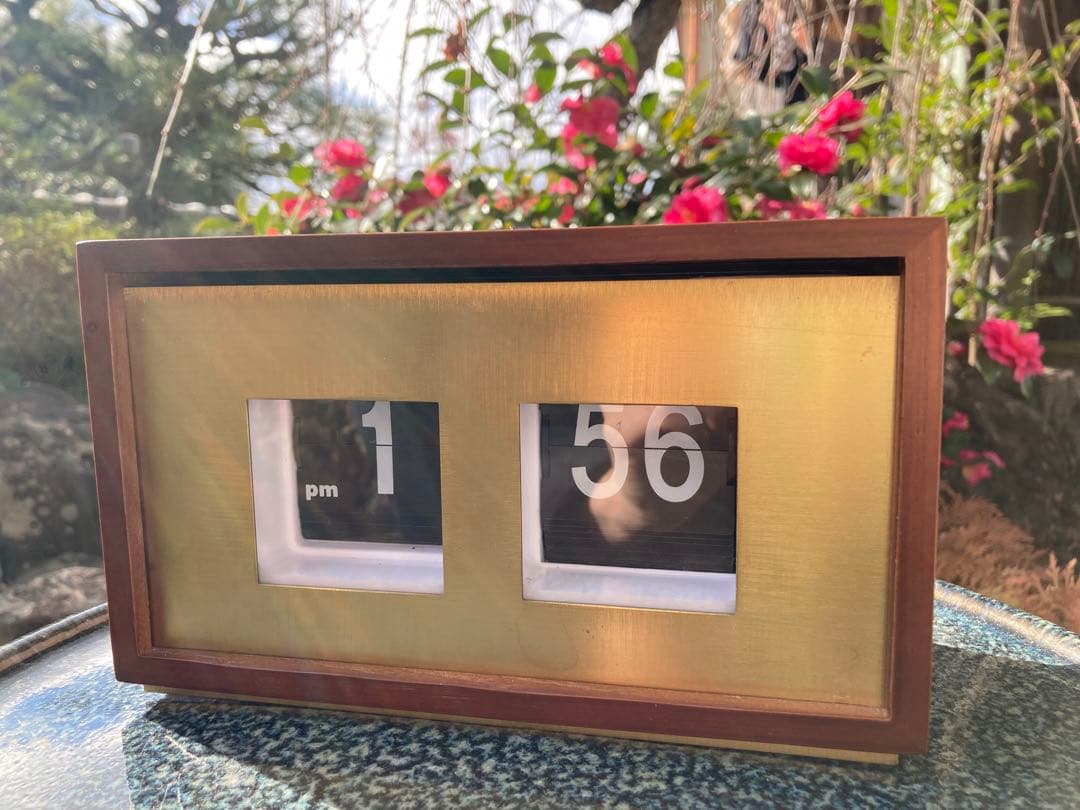 レトロヴィンテージ　すてきな時計　HERMOSA SHOMAN フリップ式置時計