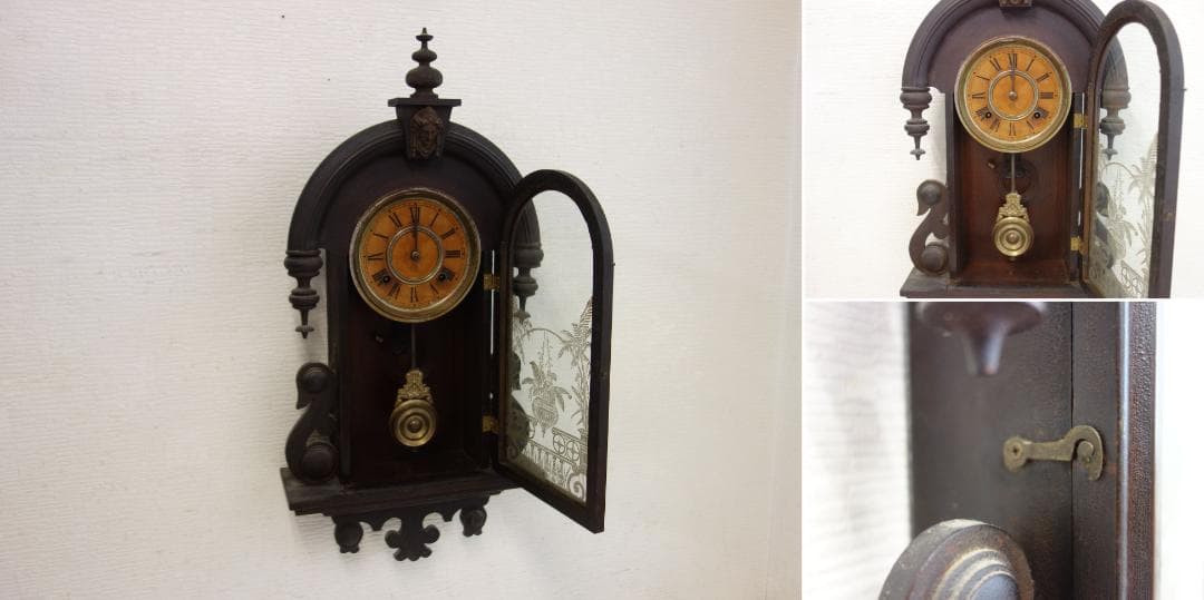 【中古】M▽アンソニア ハバナ 涙の雫 掛け時計 柱時計 振り子 (37816)