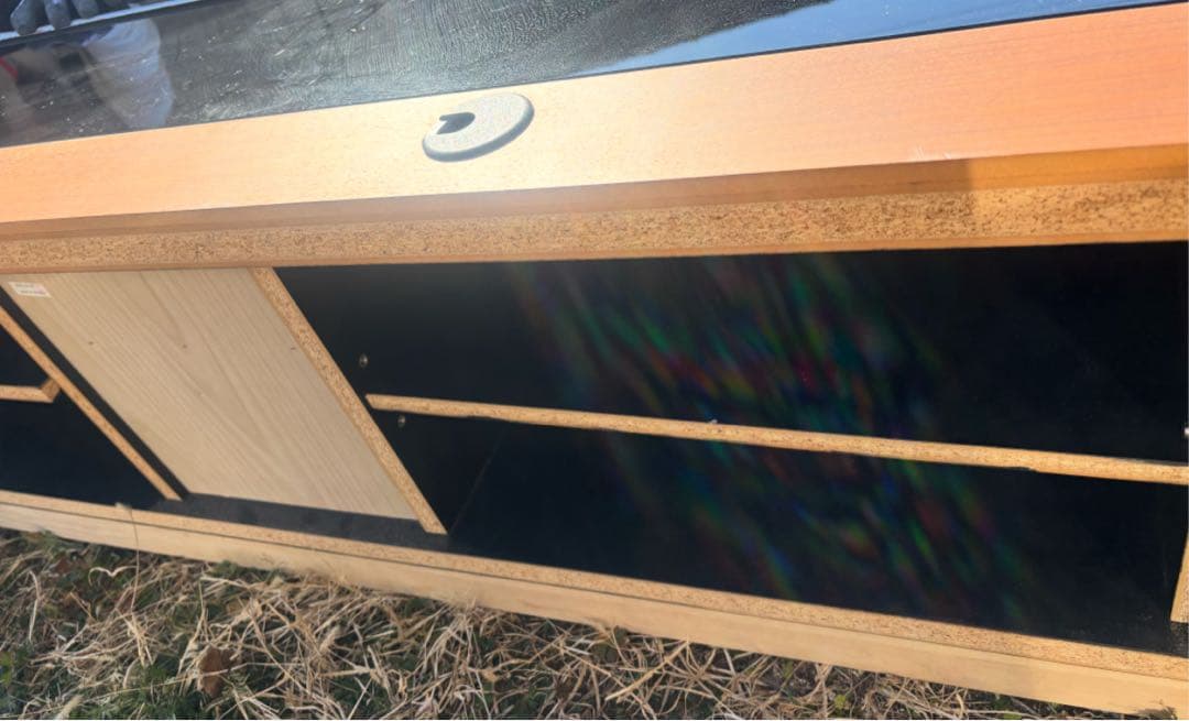 ダークブラウンテレビ台 シギヤマ家具　ガラス扉付