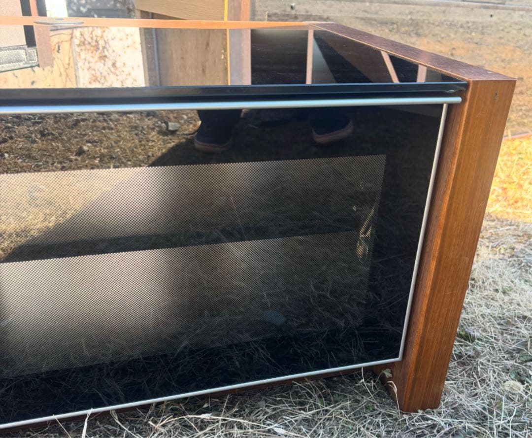 ダークブラウンテレビ台 シギヤマ家具　ガラス扉付