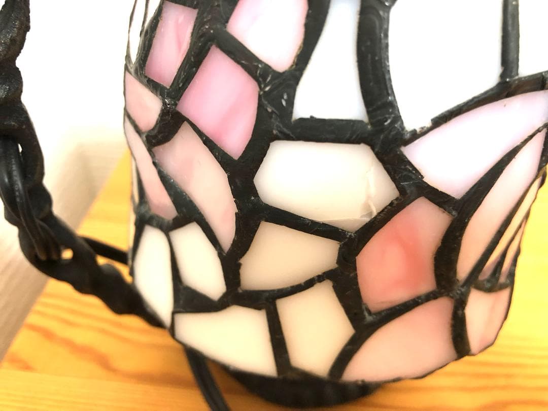 【アンティーク風】バラ柄 薔薇 ステンドグラス テーブルランプ ガレ風