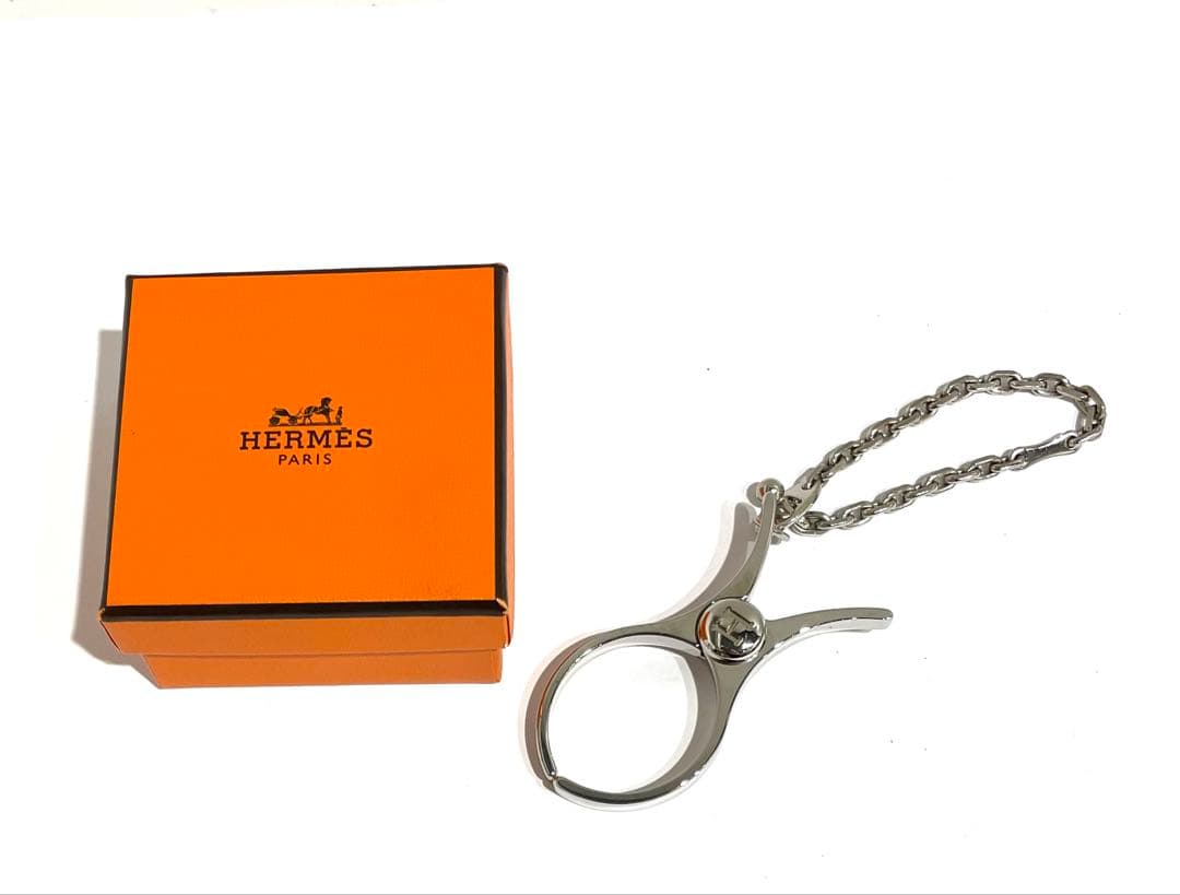 HERMES エルメス フィルー グローブホルダー シルバー 箱付き