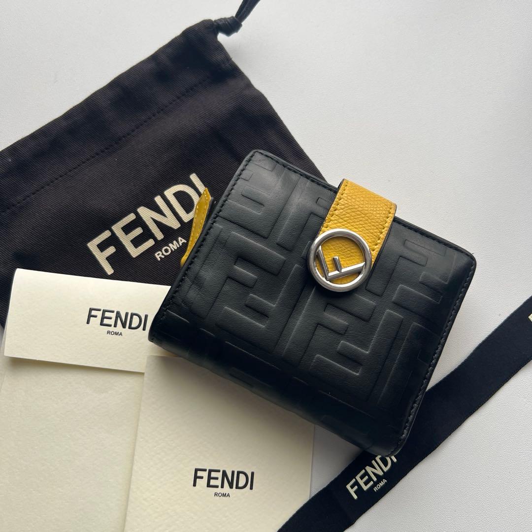 122 極上美品 FENDI フェンディ ズッカ 2つ折り財布