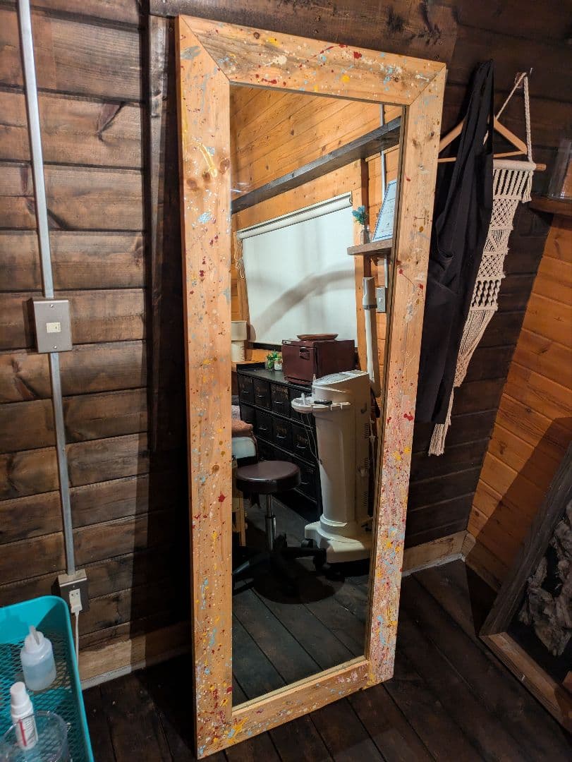 姿見　鏡　ヴィンテージ風　西海岸　カリフォルニア家具