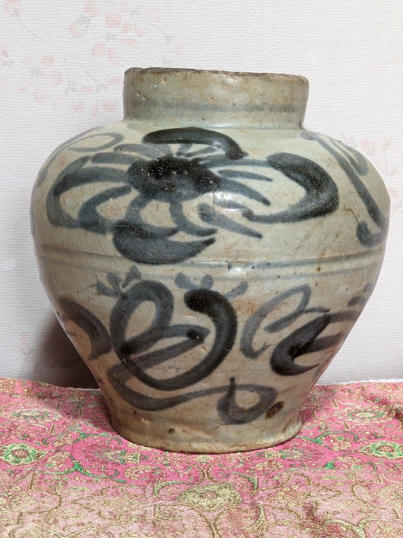 ♦中国陶磁 明時代末 漳州窯 呉須染付 壺 呉州手 置物飾り レア物古美術骨董品