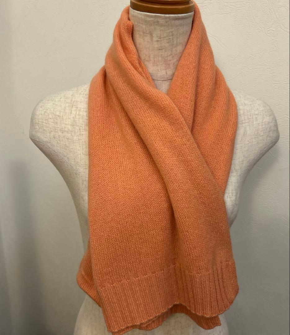 malo カシミヤ マフラー オレンジ