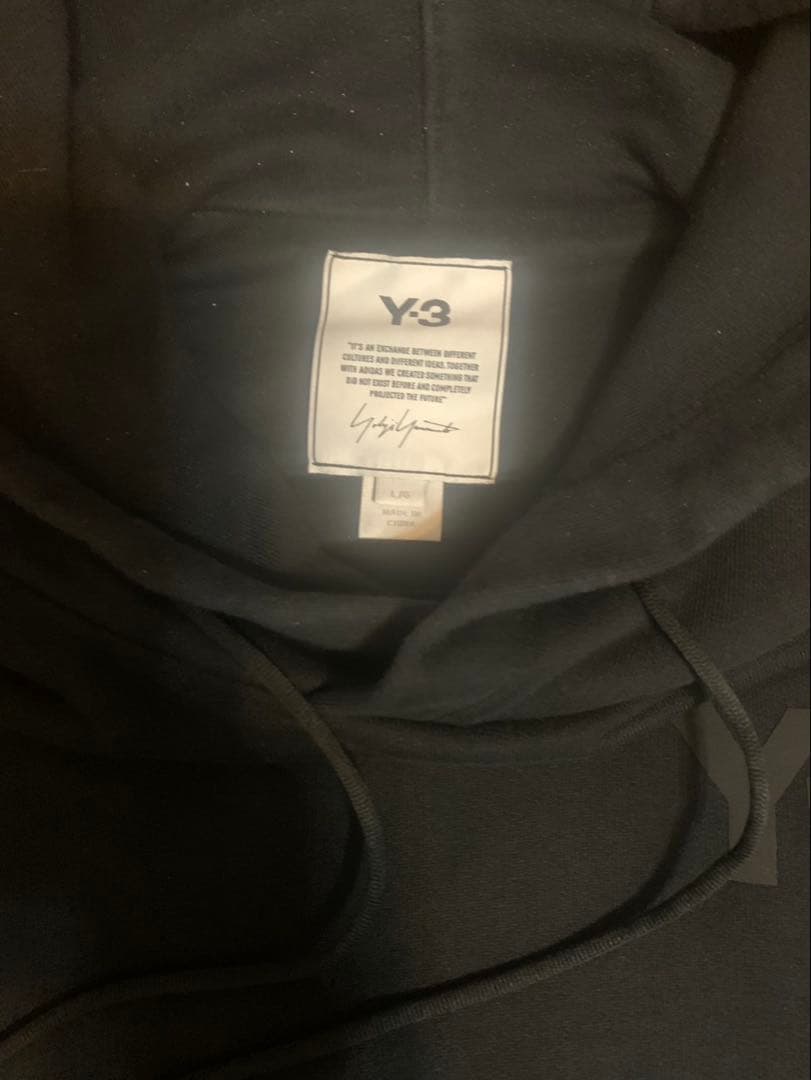 Y-3 ブラック フーディ Lサイズ