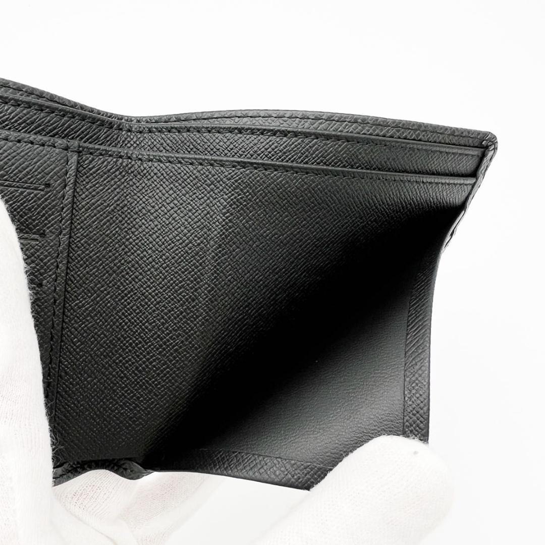 【使用わずか】ヴィトン タイガ 二つ折り コンパクト 財布 黒 ブラック