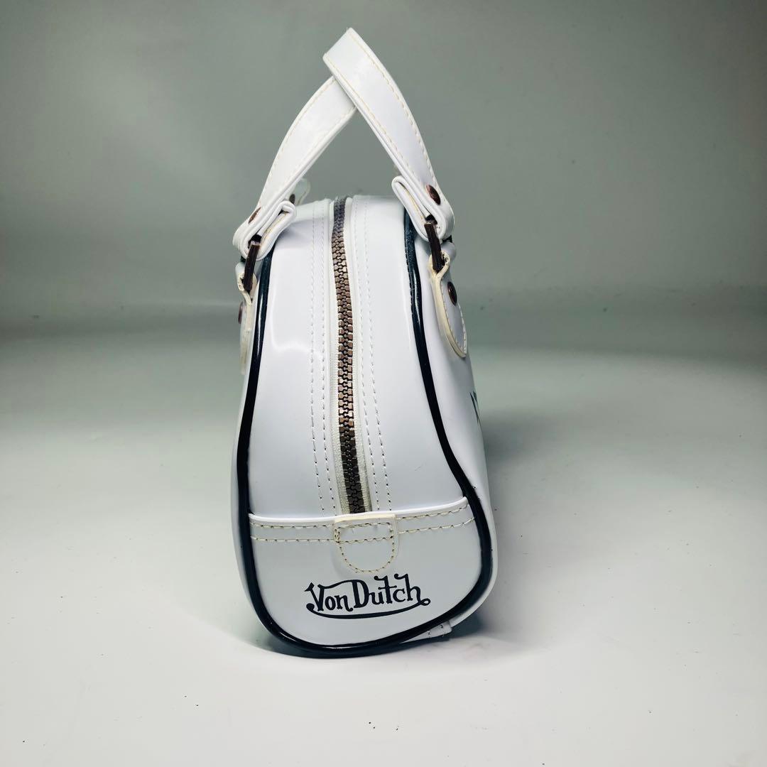 美品　VonDutch ボンダッヂ　ミニボストンバッグ　ホワイト　ブラック
