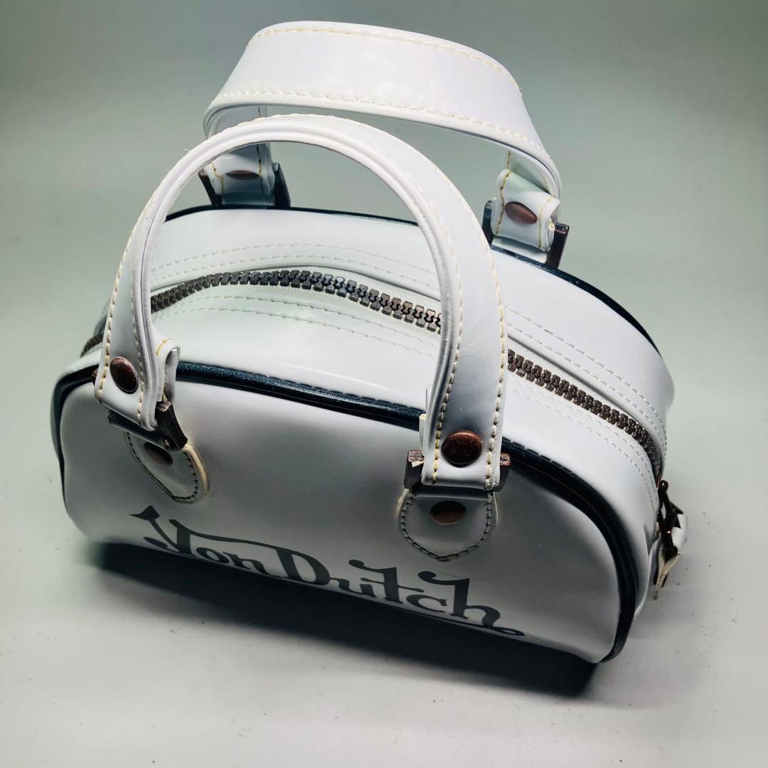 美品　VonDutch ボンダッヂ　ミニボストンバッグ　ホワイト　ブラック