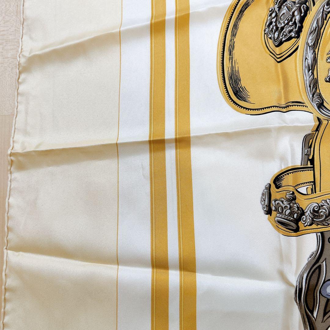 HERMES エルメス カレ90 BRIDES de GALA シルク クリーム