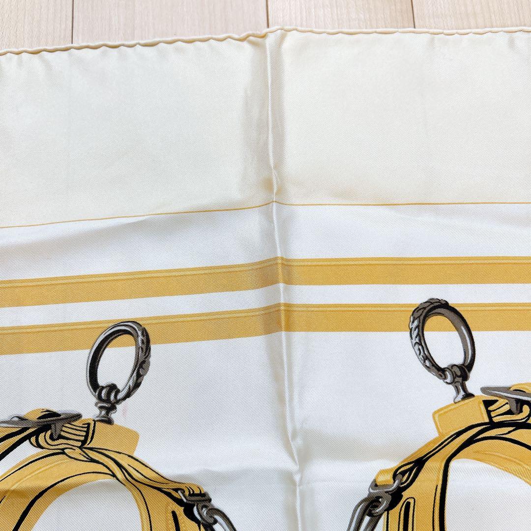 HERMES エルメス カレ90 BRIDES de GALA シルク クリーム
