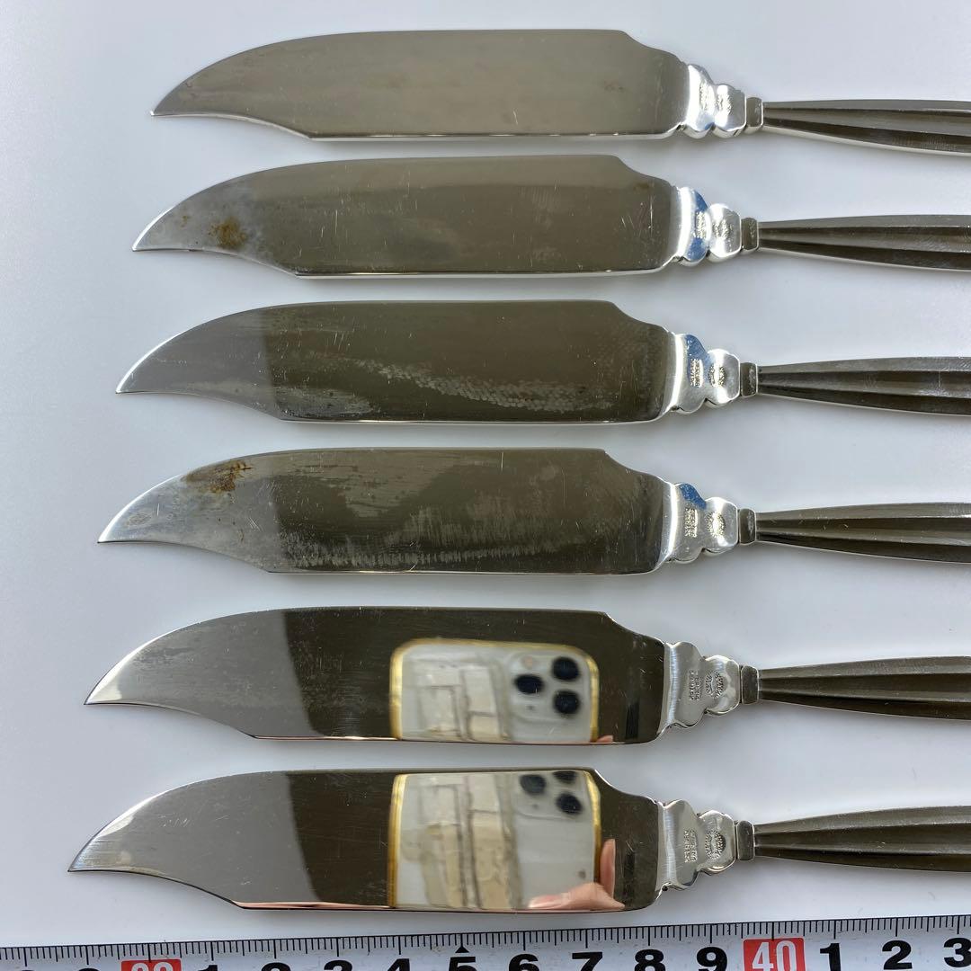 ジョージジェンセン　エコーン　フィッシュナイフ　6本組　袋付307g 20.7㎝