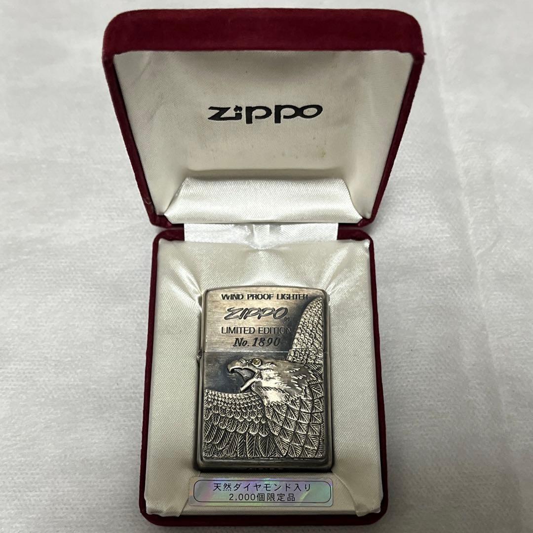 18888→12/31まで‼️【2000個限定】zippo 天然ダイヤ イーグル