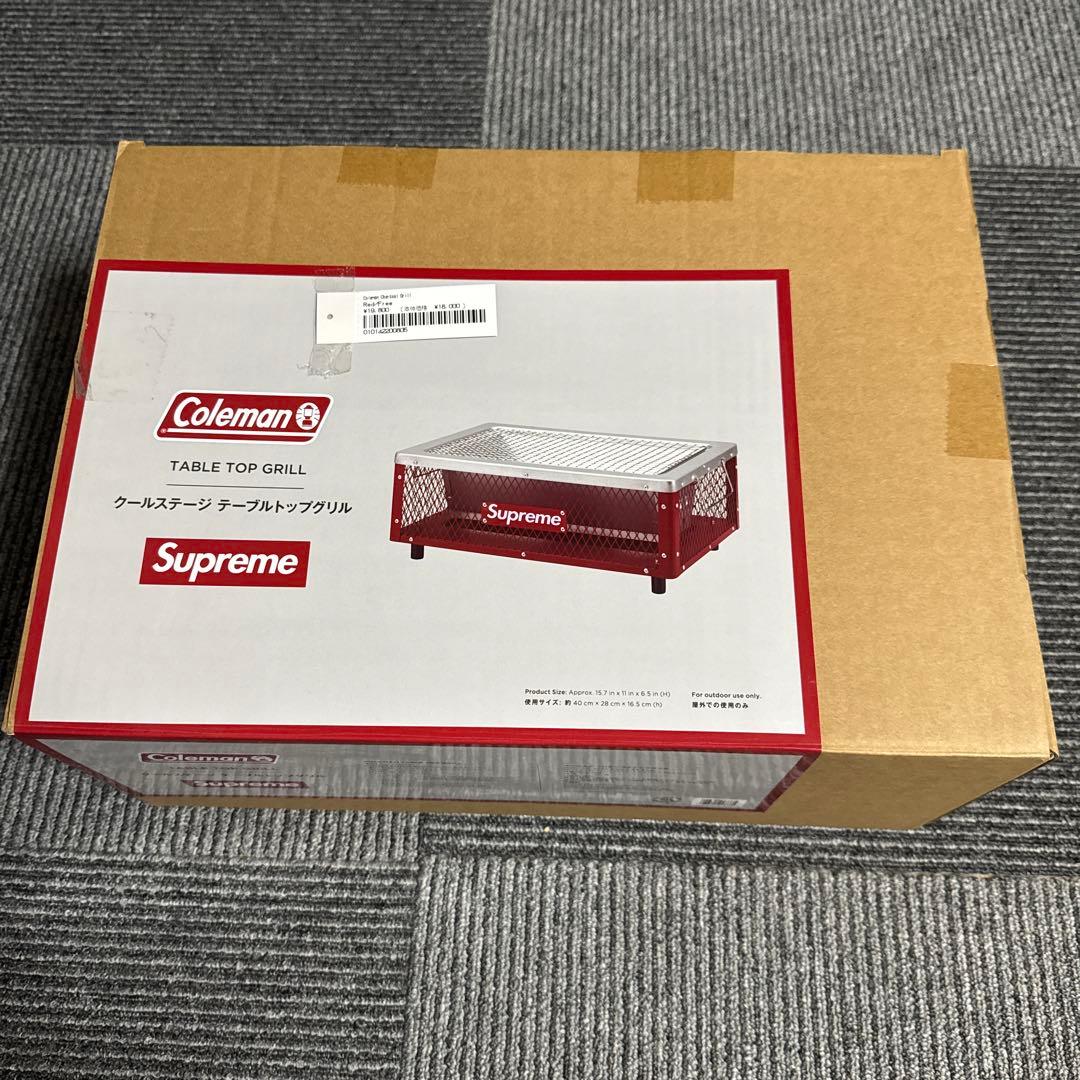 シュプリームxコールマン　チャコールグリル　赤