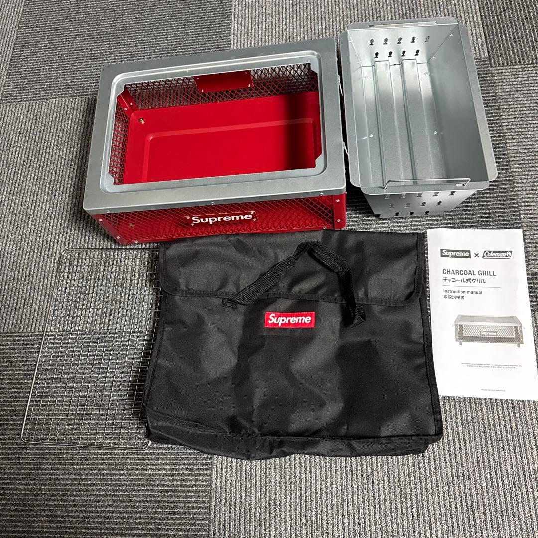 シュプリームxコールマン　チャコールグリル　赤
