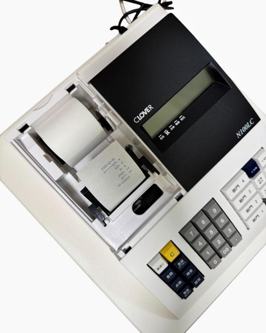 【美品】CLOVER クローバー 電子レジスター N100LC ホワイト