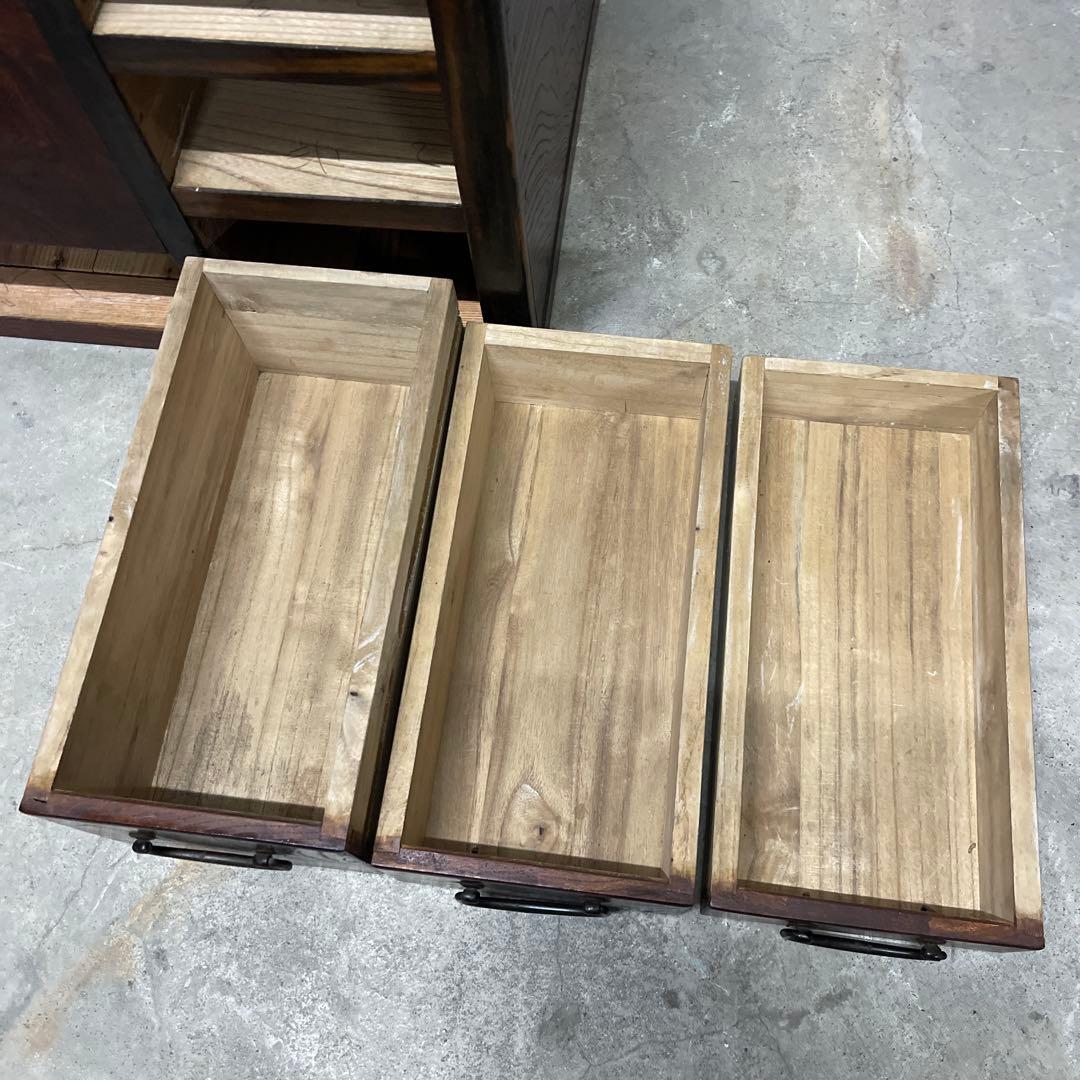 当時物　関東火鉢 欅 長火鉢　銅壺付き　欅　黒柿　猫板　時代家具　アンティーク