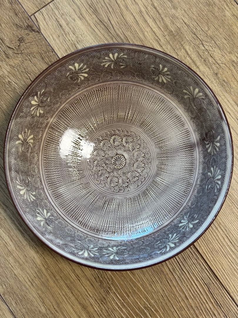 森里陶楽 平安陶楽 紫三島 鉢 菓子器 三島手 希少 象嵌 作家さん