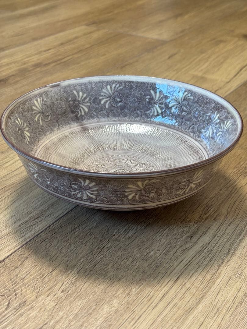 森里陶楽 平安陶楽 紫三島 鉢 菓子器 三島手 希少 象嵌 作家さん