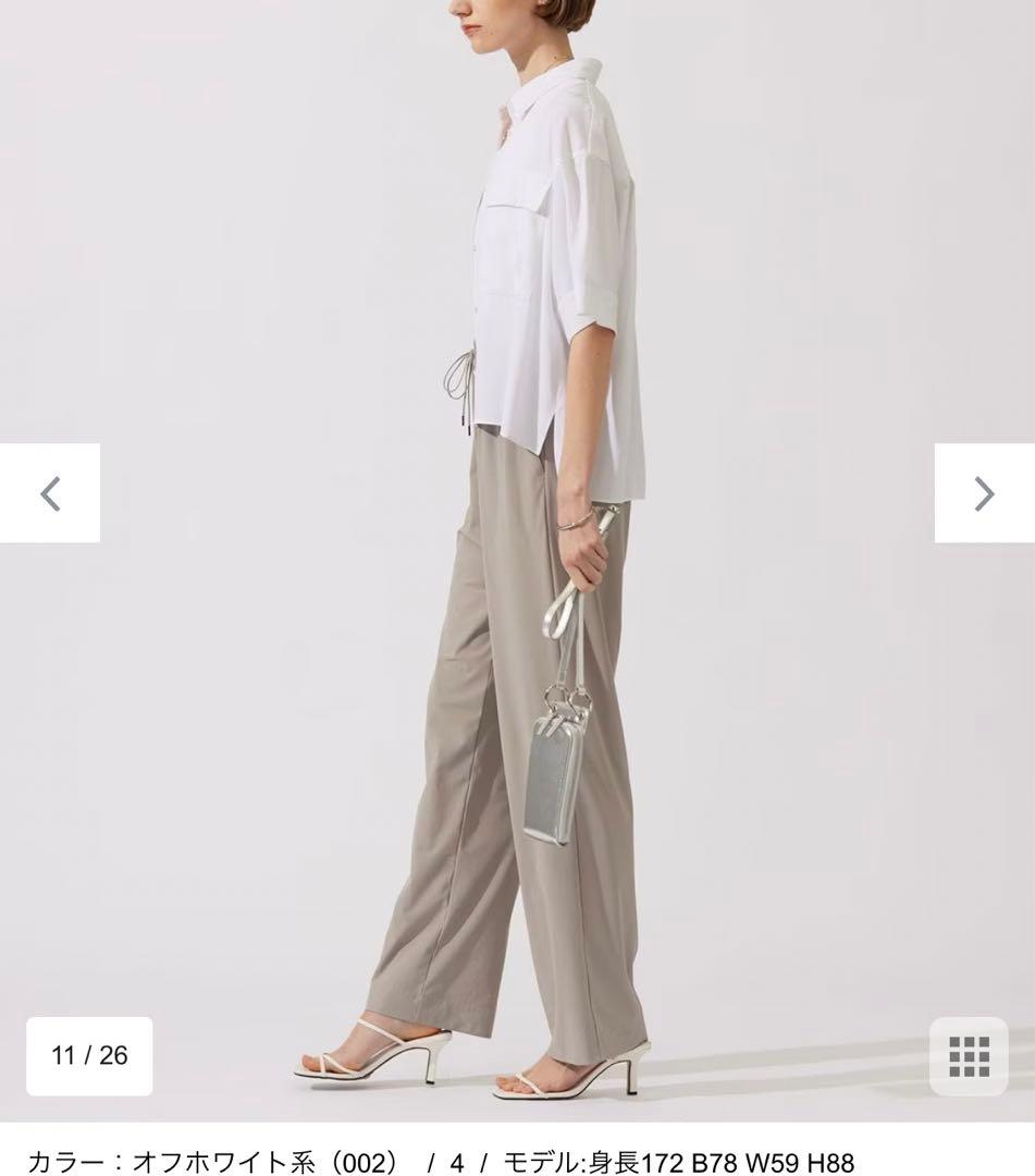 icb T/Rドライリネン クロップドシャツ 4 白 新品