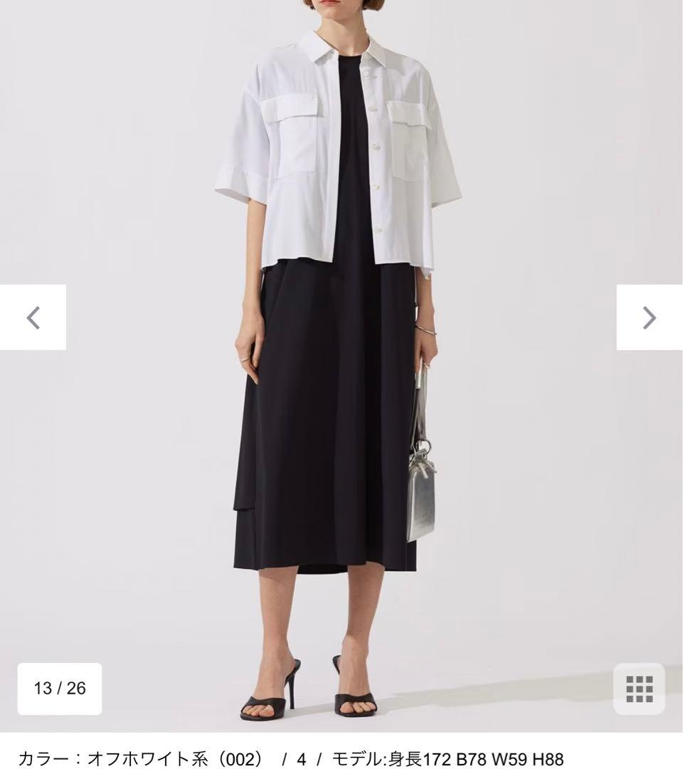 icb T/Rドライリネン クロップドシャツ 4 白 新品