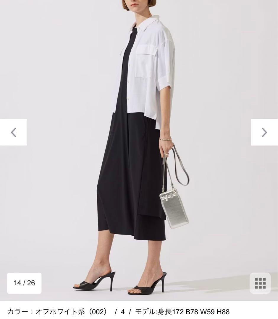 icb T/Rドライリネン クロップドシャツ 4 白 新品
