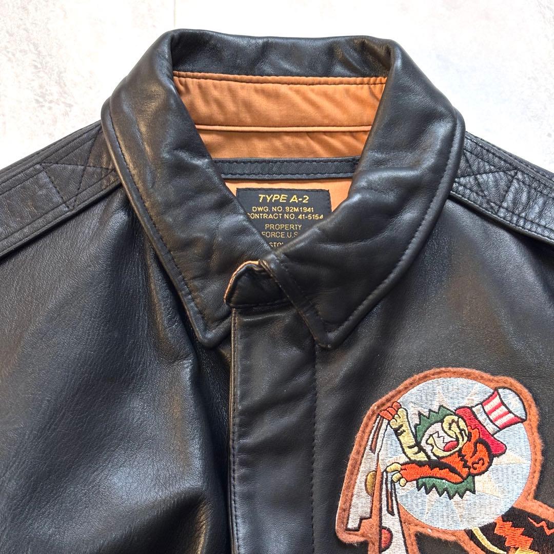 【極美品】ヒューストン ホースハイド A-2 フライトジャケット 2XL 黒