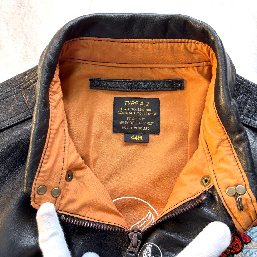 【極美品】ヒューストン ホースハイド A-2 フライトジャケット 2XL 黒