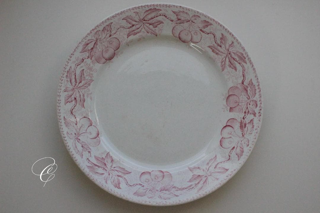 【C】バドンヴィレーさくらんぼのデザートプレートフランスアンティーク